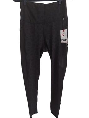 TKO Leopard Print High Waisted Leggings NWT Athletic Workout Pants L Exercise